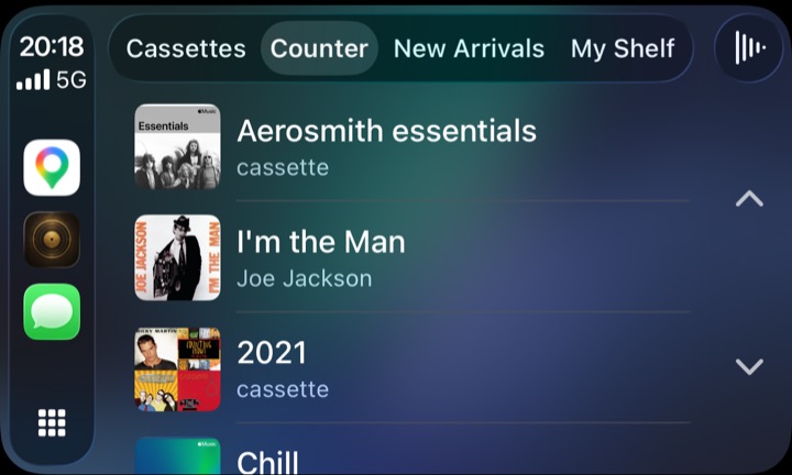 Albumary in CarPlay at the Counter.