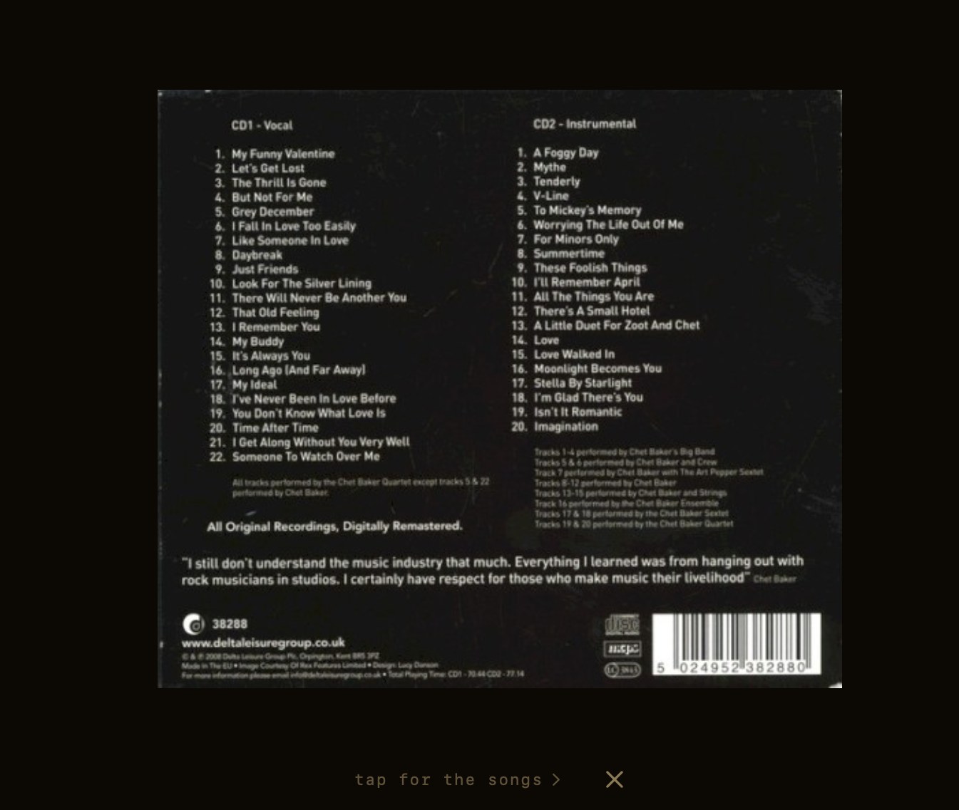 tap for the songs