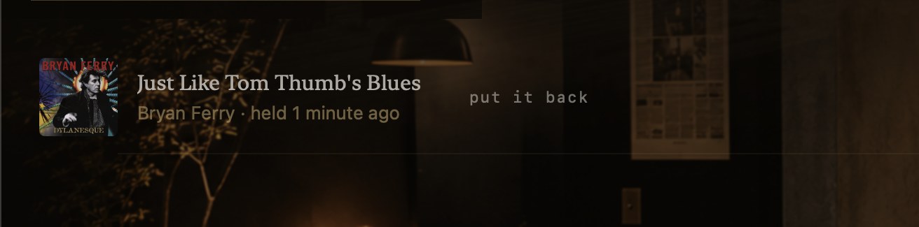 held one minute ago