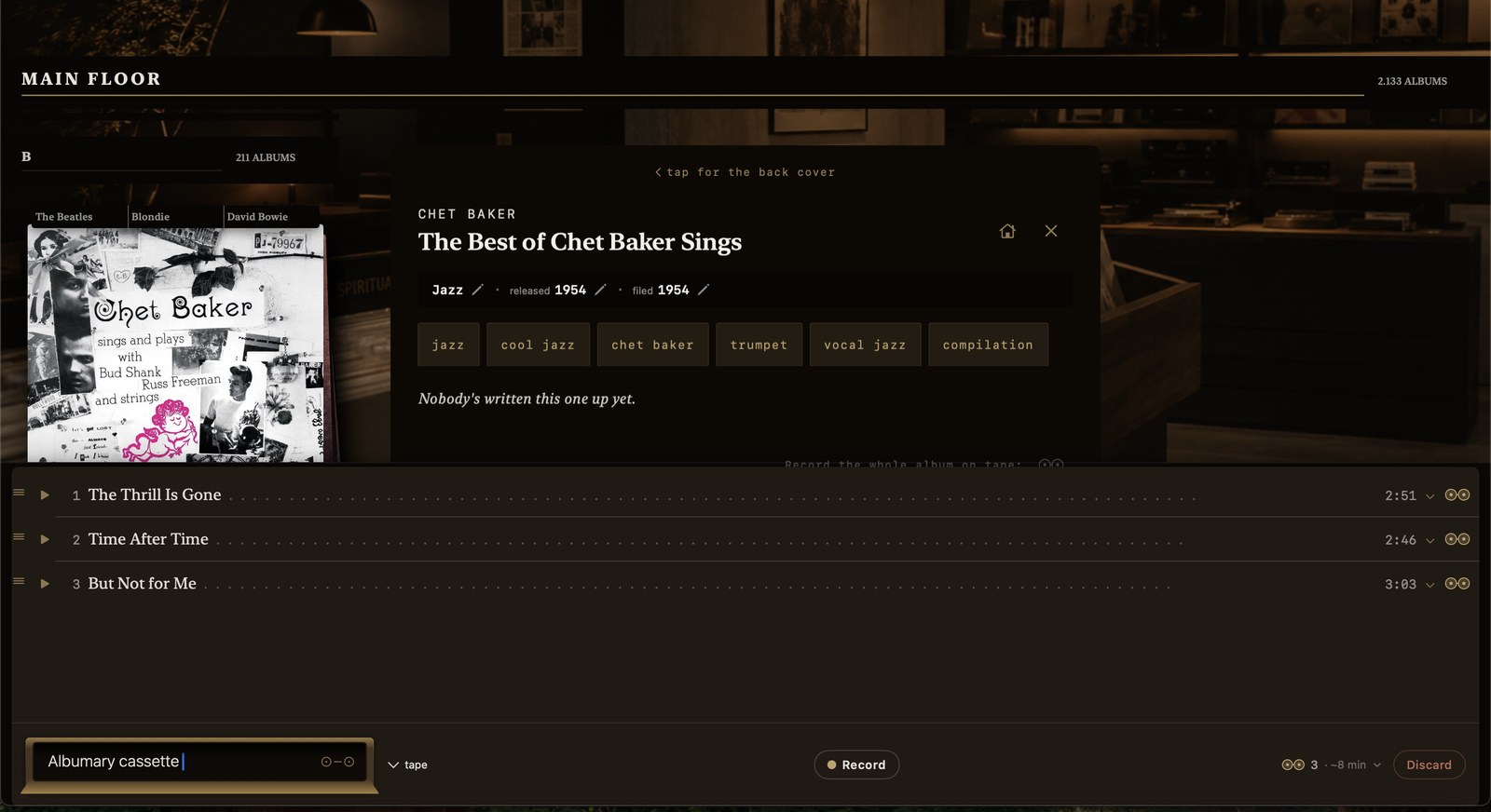 three songs, in an order you chose
